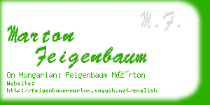 marton feigenbaum business card